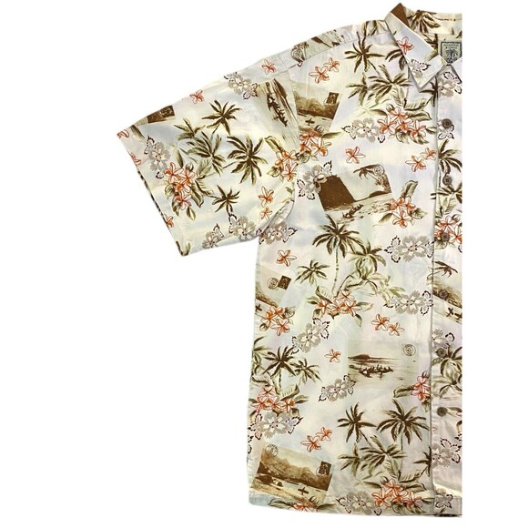 Roundtree & Yorke Men’s Shirt Hawaiian Tropical Button Up Size Large - Picture 3 of 9